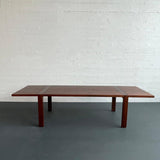 Scandinavian Modern Contrasting Strip Teak Coffee Table