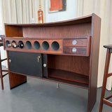 Scandinavian Modern Rosewood Dry Bar And Barstools Set By Dyrlund