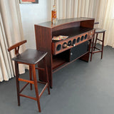Scandinavian Modern Rosewood Dry Bar And Barstools Set By Dyrlund