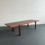 Scandinavian Modern Contrasting Strip Teak Coffee Table