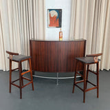 Scandinavian Modern Rosewood Dry Bar And Barstools Set By Dyrlund