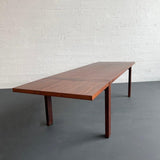Scandinavian Modern Contrasting Strip Teak Coffee Table