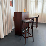 Scandinavian Modern Rosewood Dry Bar And Barstools Set By Dyrlund