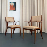 Mid-Century Modern Sculptural Walnut Armchairs By M. Singer & Sons