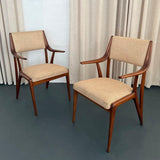 Mid-Century Modern Sculptural Walnut Armchairs By M. Singer & Sons
