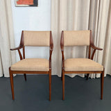 Mid-Century Modern Sculptural Walnut Armchairs By M. Singer & Sons