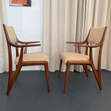 Mid-Century Modern Sculptural Walnut Armchairs By M. Singer & Sons