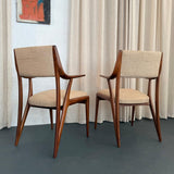 Mid-Century Modern Sculptural Walnut Armchairs By M. Singer & Sons