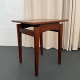Mid-Century Modern Floating Top Walnut Side Table By Jens Risom