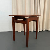 Mid-Century Modern Floating Top Walnut Side Table By Jens Risom