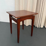 Mid-Century Modern Floating Top Walnut Side Table By Jens Risom