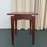 Mid-Century Modern Floating Top Walnut Side Table By Jens Risom
