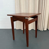 Mid-Century Modern Floating Top Walnut Side Table By Jens Risom