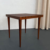 Mid-Century Modern Slatted Walnut Side Table By Mel Smilow