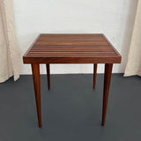Mid-Century Modern Slatted Walnut Side Table By Mel Smilow
