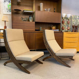 Mid-Century Modern High Back Scissor Lounge Chairs
