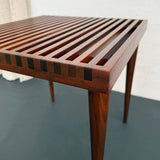Mid-Century Modern Slatted Walnut Side Table By Mel Smilow