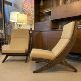 Mid-Century Modern High Back Scissor Lounge Chairs