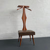 Customized Mid-Century Modern Walnut Valet Chair With Storage