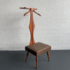 Customized Mid-Century Modern Walnut Valet Chair With Storage