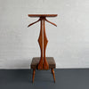 Customized Mid-Century Modern Walnut Valet Chair With Storage