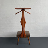 Customized Mid-Century Modern Walnut Valet Chair With Storage