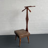 Customized Mid-Century Modern Walnut Valet Chair With Storage