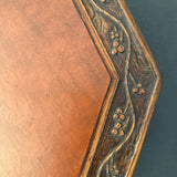 Romweber Furniture Co. Octagonal Oak And Leather Coffee Table