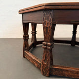 Romweber Furniture Co. Octagonal Oak And Leather Coffee Table