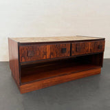Danish Modern Rosewood And Tile Side Table Cabinet By Bornholm Møbelfabrik