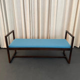 Mid Century Modern Geometric Lacquered Mahogany Bench