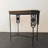 Neoclassical Revival Wrought Iron And Travertine Console Table