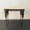 Neoclassical Revival Wrought Iron And Travertine Console Table