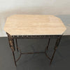 Neoclassical Revival Wrought Iron And Travertine Console Table