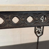 Neoclassical Revival Wrought Iron And Travertine Console Table