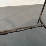 Neoclassical Revival Wrought Iron And Travertine Console Table