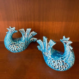 Mid-Century Modern Art Pottery Rooster Figures