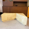 Pair Goat Skin Triangular Modular Coffee Side Tables By Aldo Tura