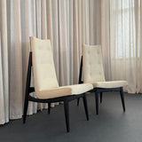 Pair Of Mid-Century Modern Highback Accent Chairs, Two-Tone Upholstery