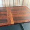 Scandinavian Modern Rosewood Chrome Trestle Extension Dining Table