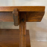 Rustic Mid-Century Modern Tiered Oak Side Table
