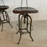 Pair Of Industrial Drafting Stools By Toledo Metal Furniture Co