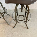 Pair Of Industrial Drafting Stools By Toledo Metal Furniture Co