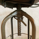 Pair Of Industrial Drafting Stools By Toledo Metal Furniture Co