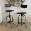 Pair Of Industrial Drafting Stools By Toledo Metal Furniture Co
