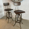 Pair Of Industrial Drafting Stools By Toledo Metal Furniture Co