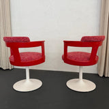 Pair Of Mid-Century Modern Raspberry Tulip Accent Chairs By Daystrom