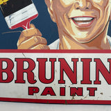 Large Mid Century Metal "Bruning Paint" Advertisement Sign