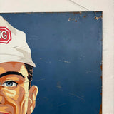 Large Mid Century Metal "Bruning Paint" Advertisement Sign