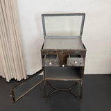 Industrial Brushed Steel Top Opening Medical Apothecary Display Cabinet